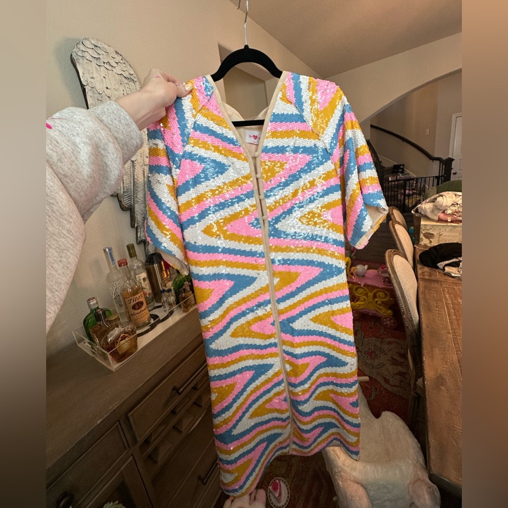 Brand new Buddy Love Sequin Colorful Geometric Patterned Dress